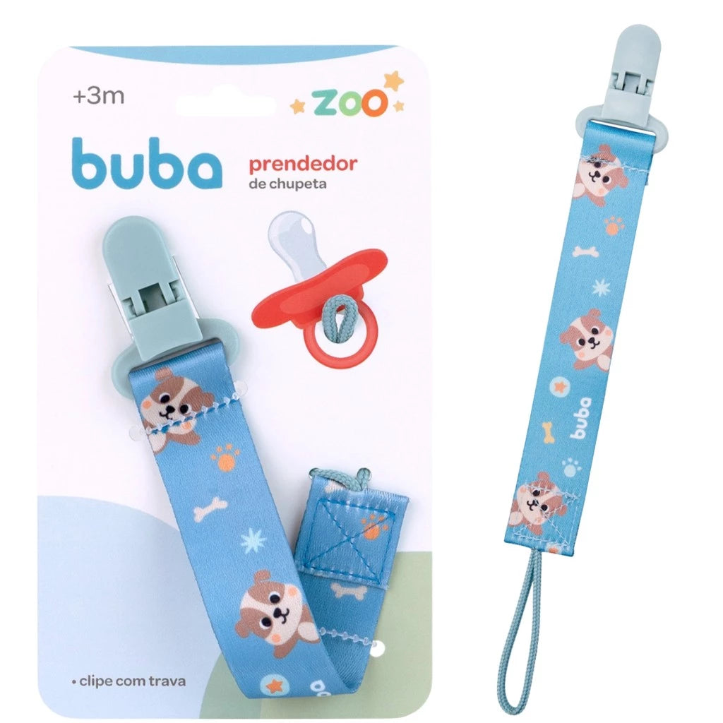 Prendedor de Chupeta Infantil Buba Zoo +3M Livre de BPA