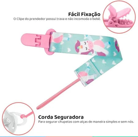 Prendedor De Chupeta Buba Animal Fun +3 Meses