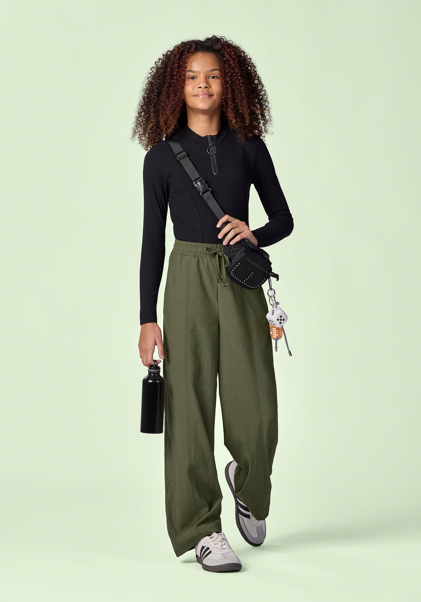 Calça Juvenil Feminina Alakazoo Modelagem Wide Leg em Tecido Sportswear