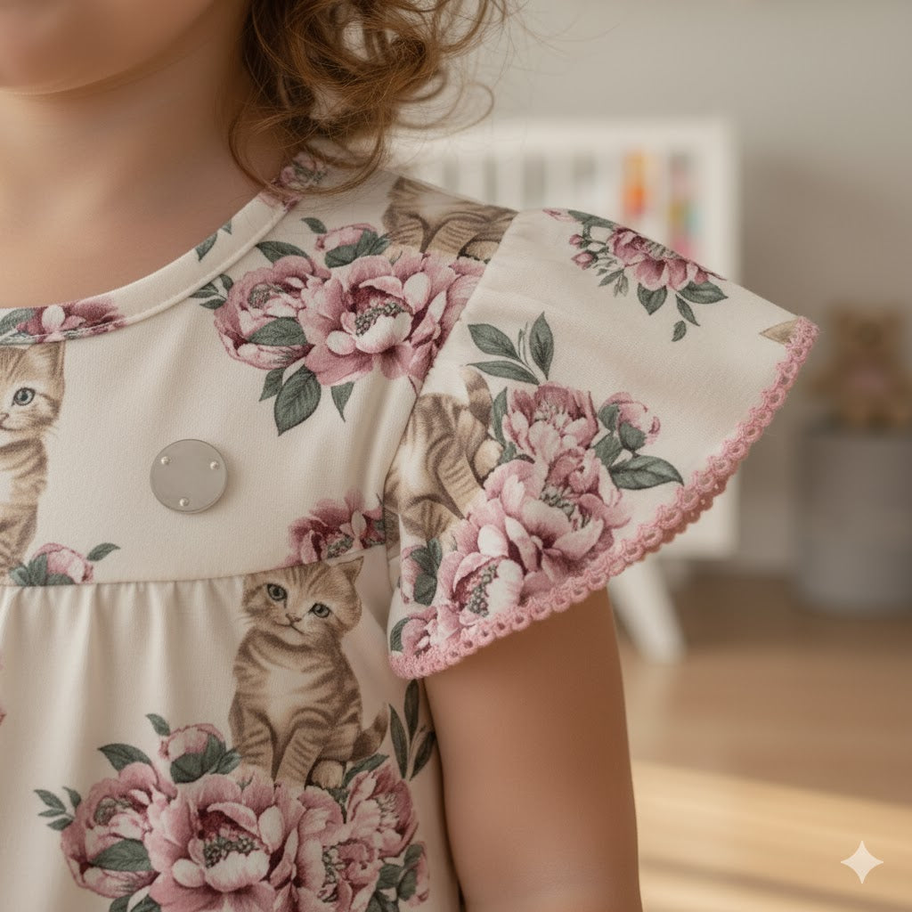 Vestido Milon Gatinho e Flores