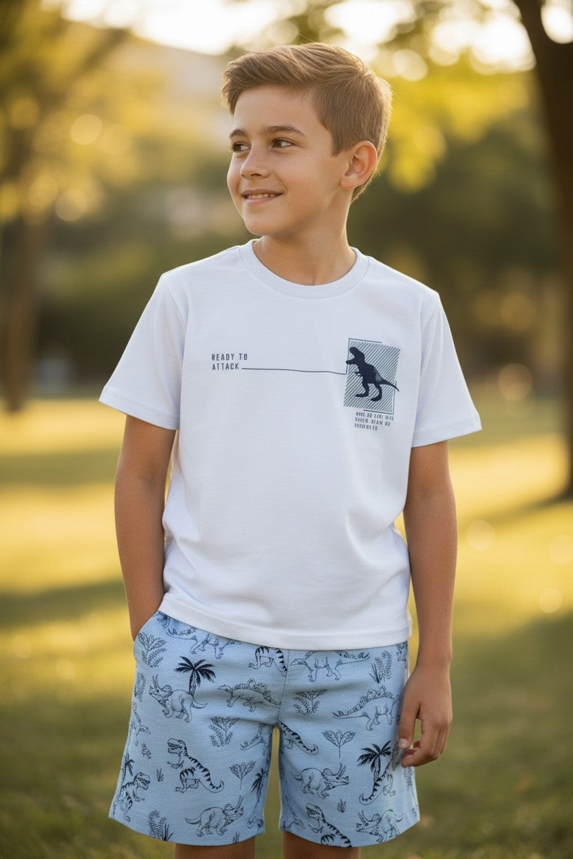 Conjunto Masculino Brincar e Arte Dino Ready to Attack