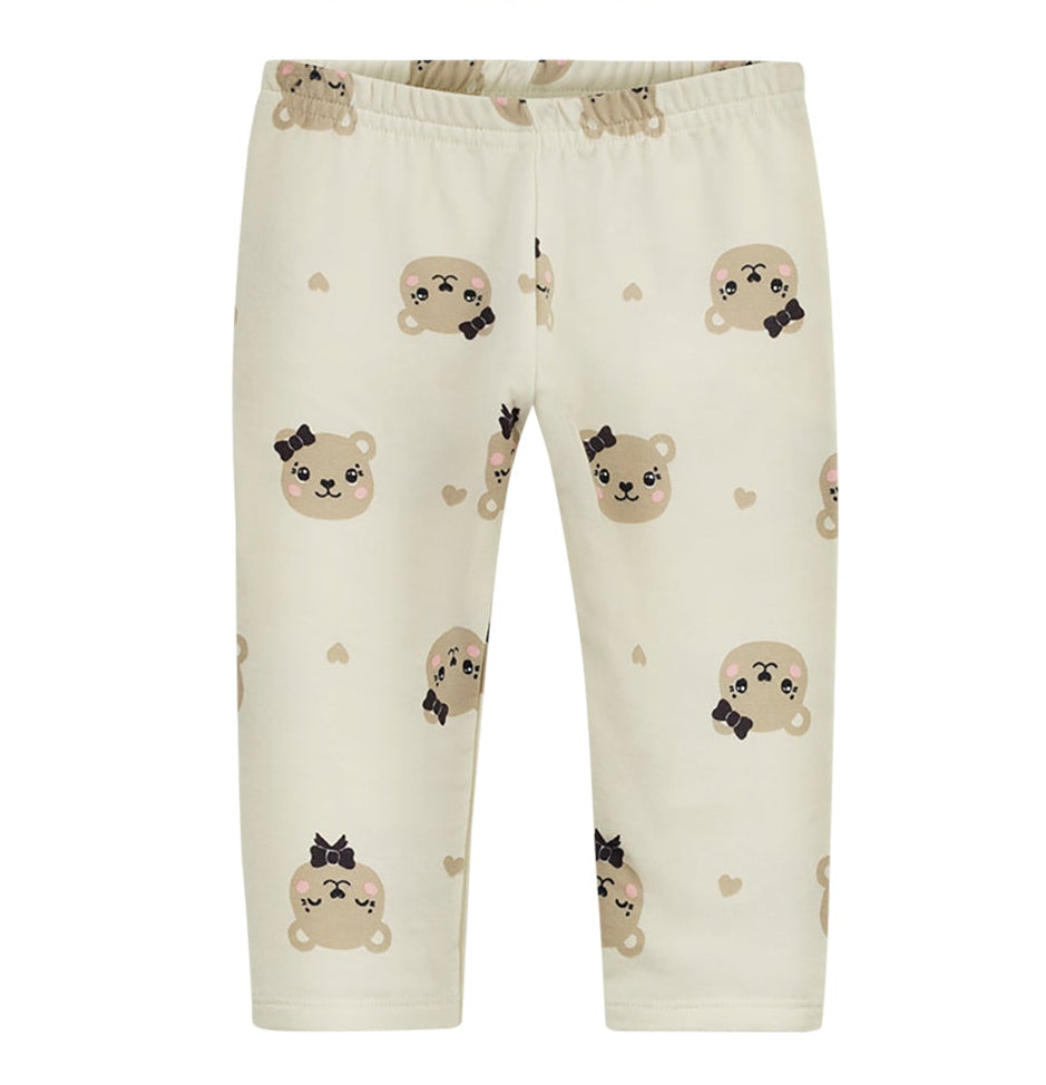 Conjunto Infantil Feminino Alakazoo Ursinha em Moletom e Molecotton com Aplique