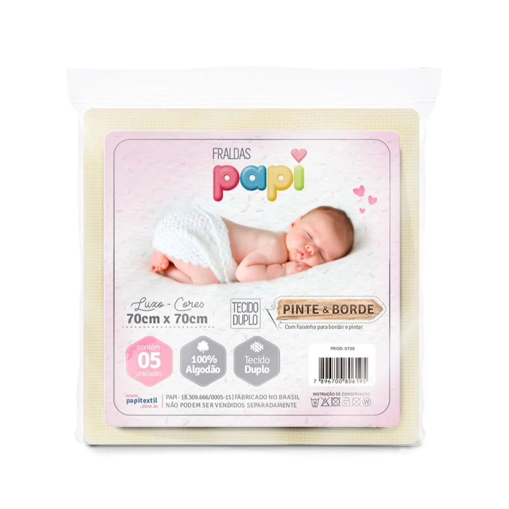 Fralda Luxo Pinte E Borde Com 5 Unidade Papi
