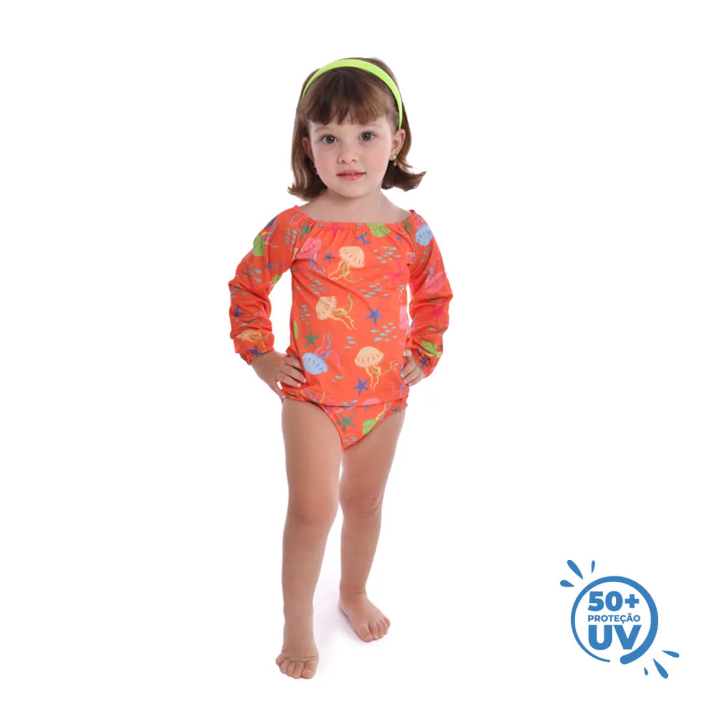 Conjunto Uv Everly Camiseta Com Calcinha Estampado