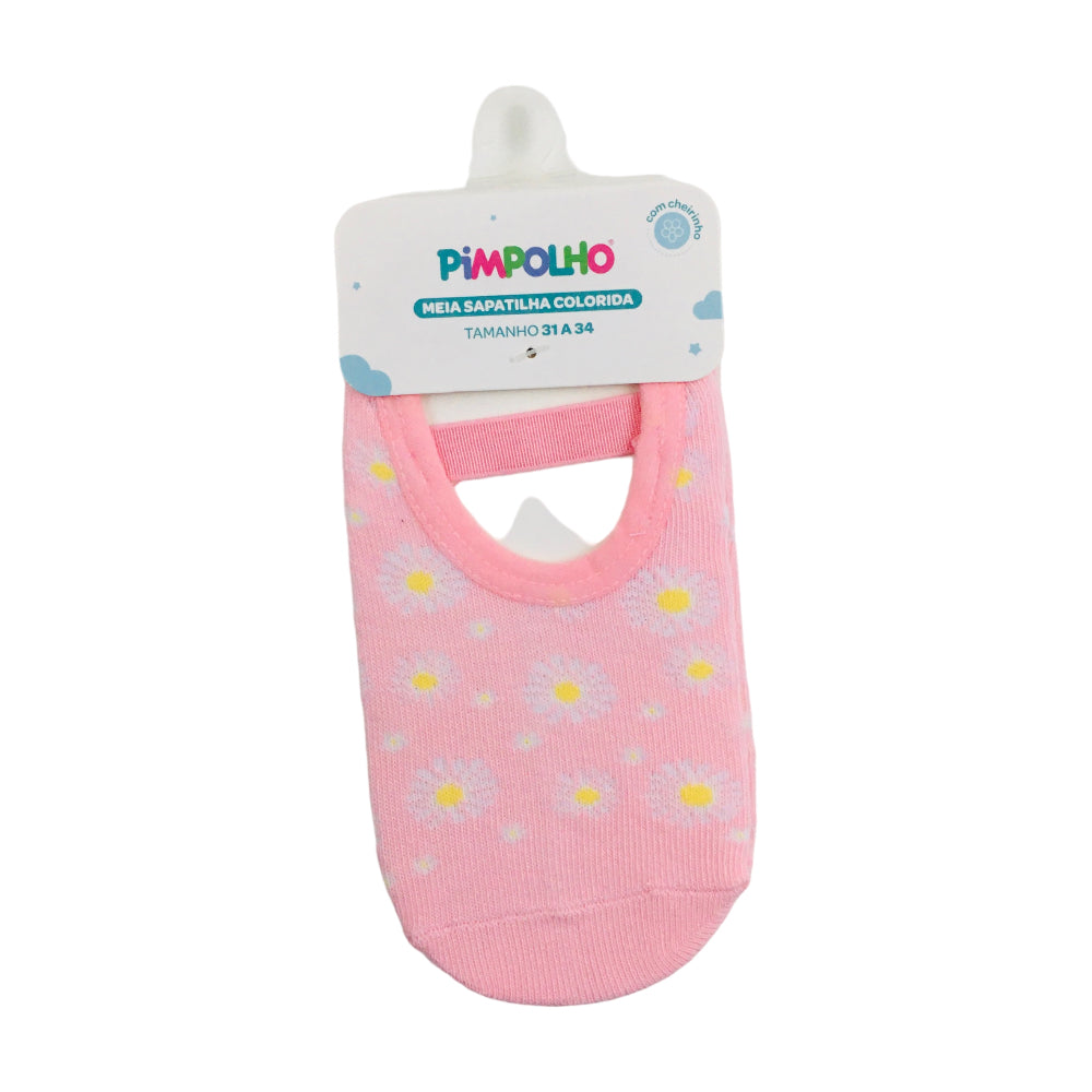 Meia Sapatilha Pimpolho Feminina31 a 34  Colorida Floral