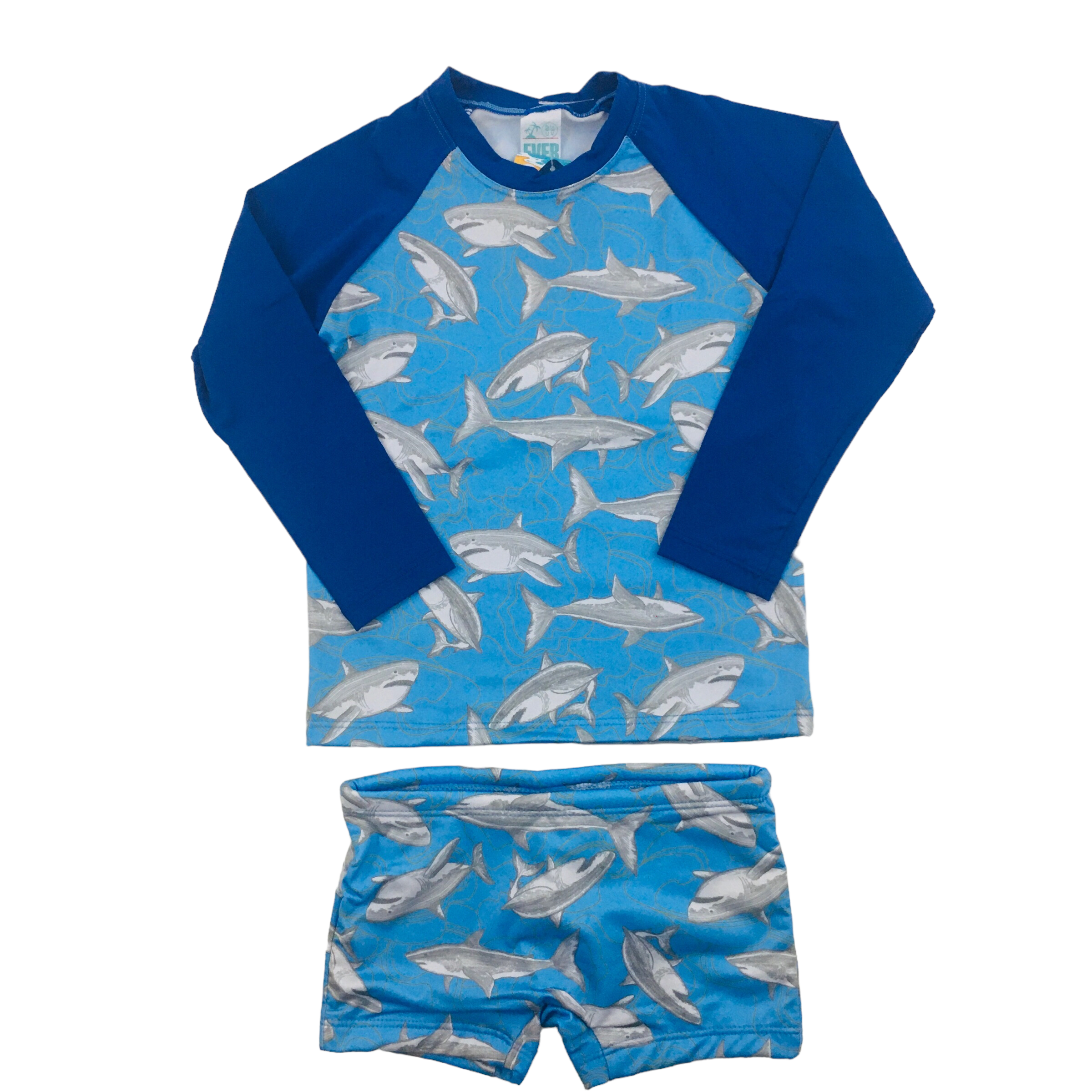 Conjunto Uv Everly Camiseta Com Sunga Boxer Tubarão
