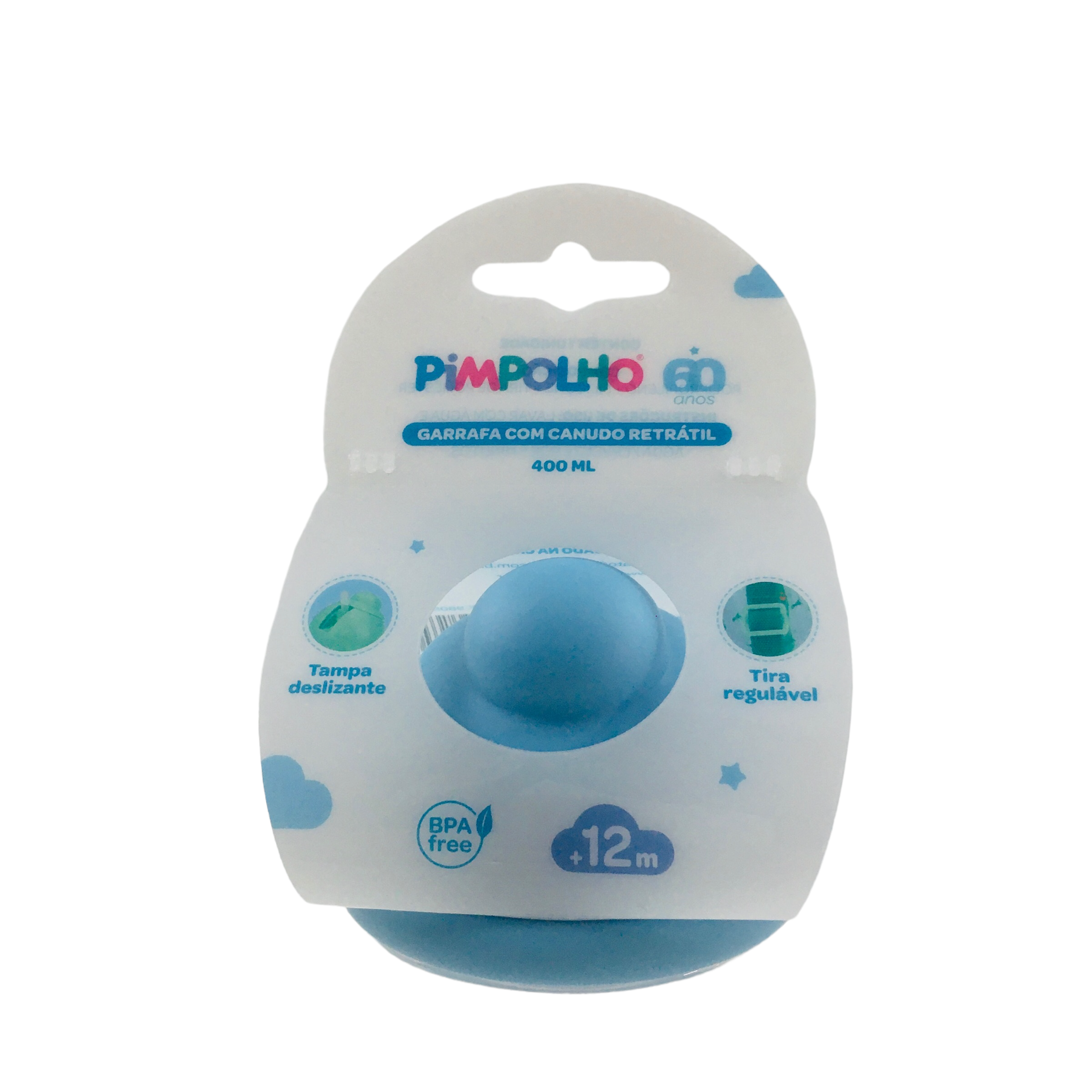 Garrafa Pimpolho Masculina Com Canudo Retratil 400Ml Urso