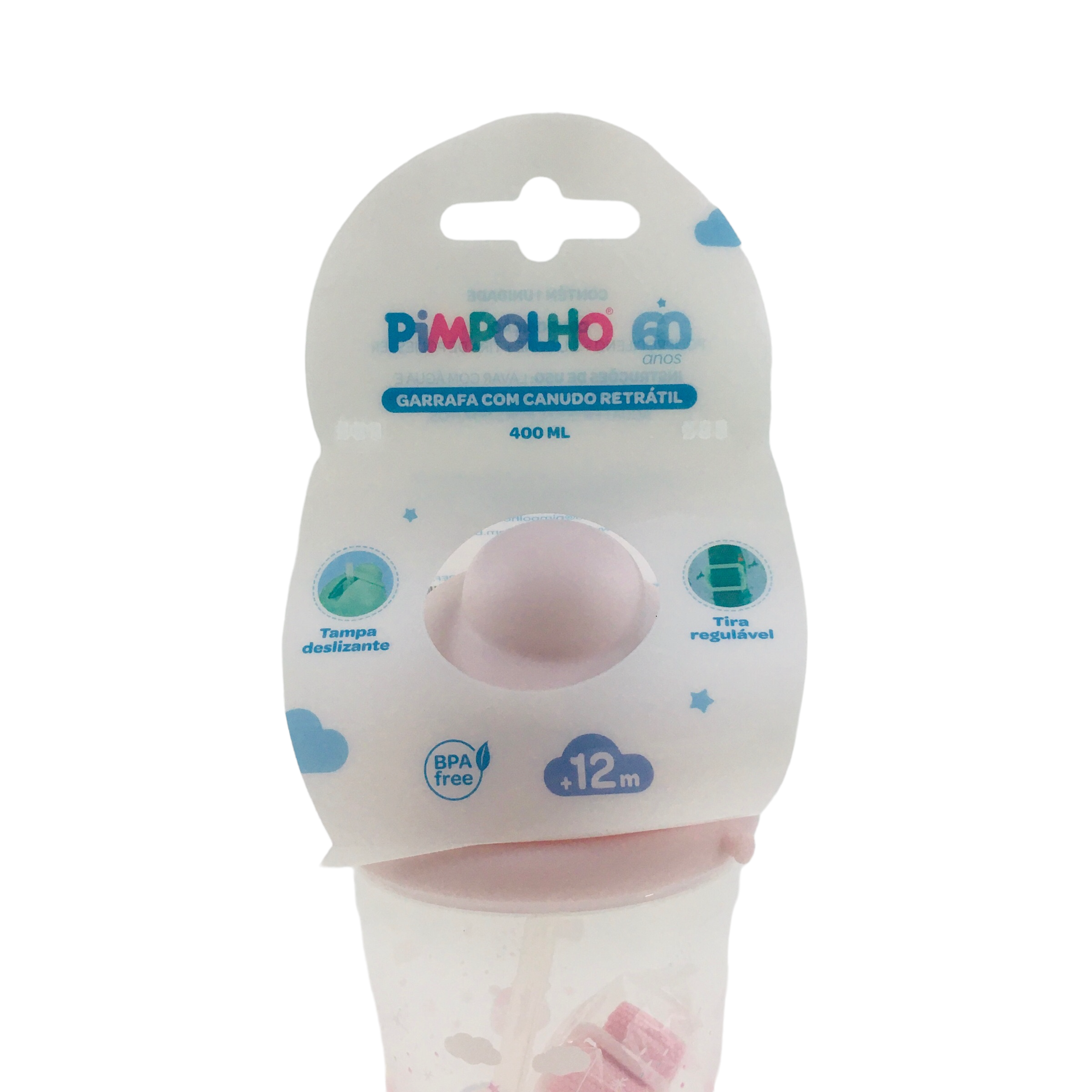 Garrafa Pimpolho Feminina Com Canudo Retratil 400Ml Unicornio