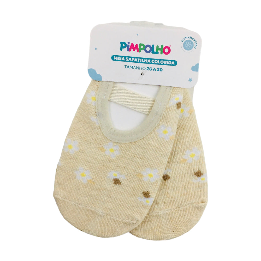 Meia Sapatilha Pimpolho Feminino 26 a 30 Colorida Floral