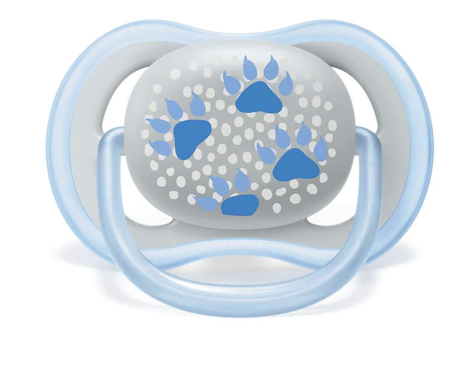 Chupeta Masculina Ultra Air Pegadas e Urso com 02 Unidades Avent 6-18 meses - Avent - Chupetas - Gut Gut