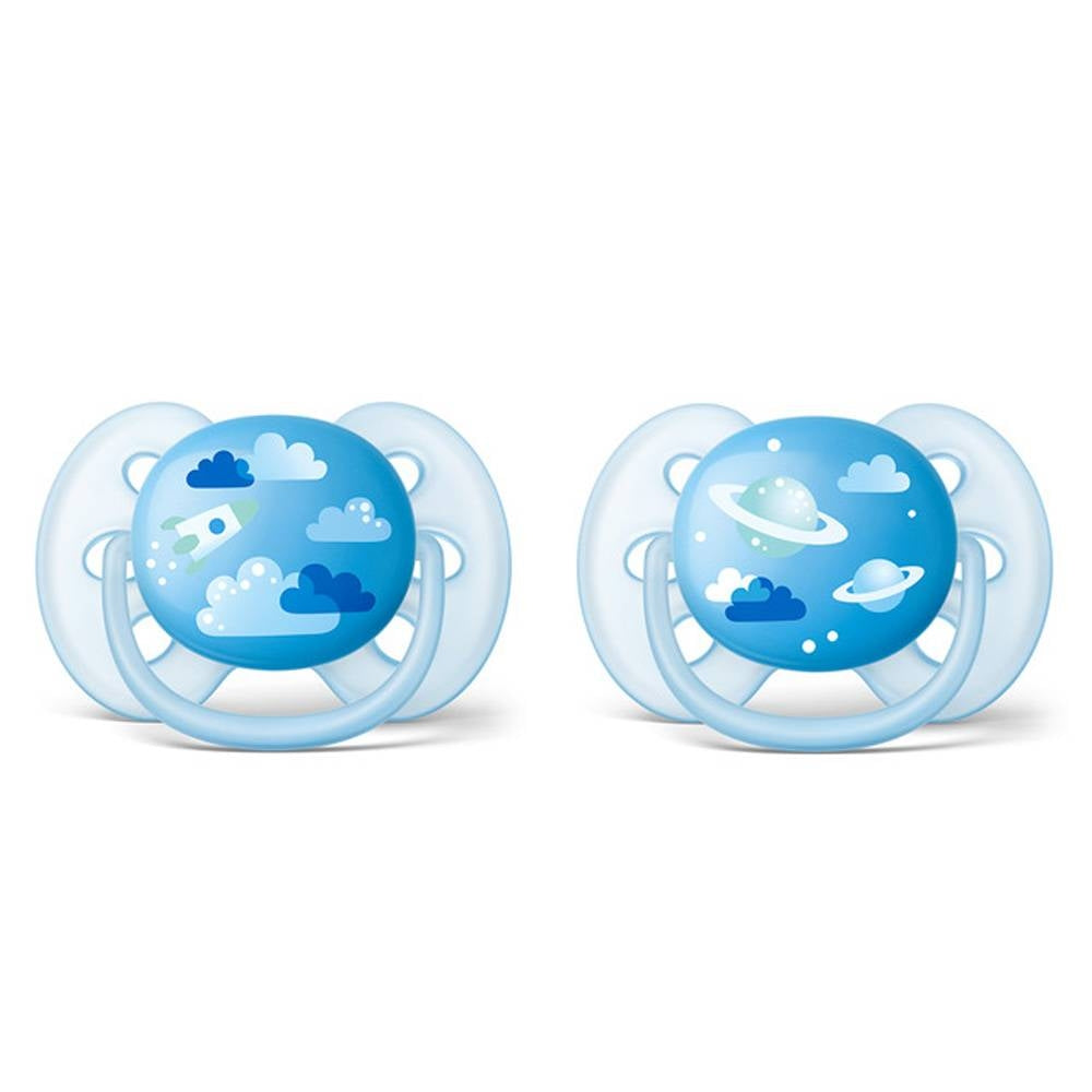 Chupeta Avent Ultra Soft Foguete e Planeta com 02 Unidades  6-18 meses
