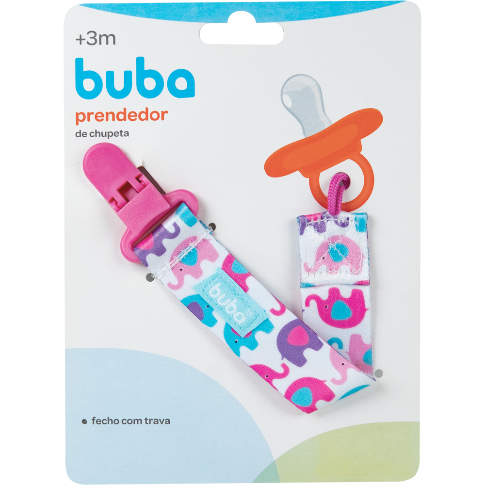 Prendedor de Chupeta  Buba Baby Elefantinho  3+