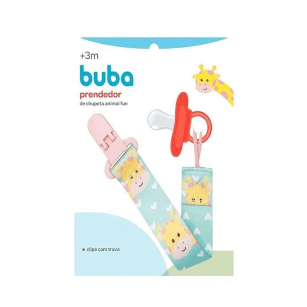Prendedor de Chupeta Buba Baby Animal Fun Girafinha Buba Bab
