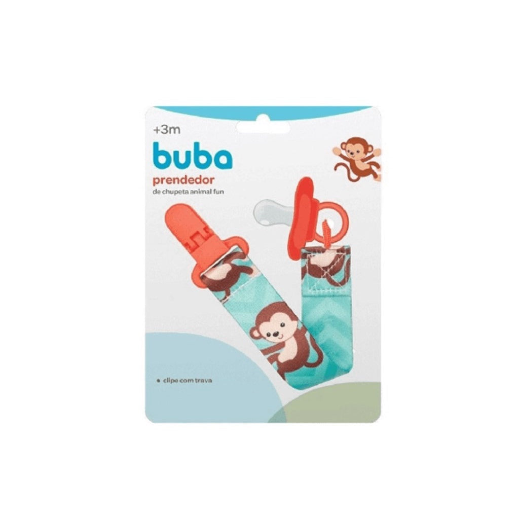 Prendedor de Chupeta Buba Baby Animal Fun Macaquinho
